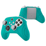 PlayVital Samurai Edition Aqua Green Anti-slip Controller Grip Silicone Skin, Ergonomic Soft Rubber Protective Case Cover for Xbox Series S/X Controller with Black Thumb Stick Caps - WAX3010