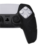 PlayVital Mecha Edition Black Ergonomic Soft Controller Silicone Case Grips for PS5 Controller, Rubber Protector Skins with Thumbstick Caps for PS5 Controller – Compatible with Charging Station - JGPF001