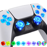 eXtremeRate Multi-Colors Luminated Dpad Thumbstick Share Home Face Buttons for PS5 Controller BDM-010/020, 7 Colors 9 Modes DTF V3 LED Kit for PS5 Controller - Controller NOT Included - PFLED01G2