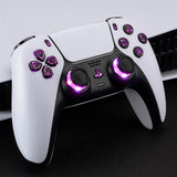 eXtremeRate Multi-Colors Luminated Dpad Thumbstick Share Home Face Buttons for PS5 Controller, Black Classical Symbols Buttons DTF V3 LED Kit for PS5 Controller - Controller NOT Included - PFLED02G2