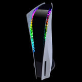 PlayVital RGB LED Light Strip for PS5 Console, 7 Colors 29 Effects DIY Decoration Accessories Flexible Tape Lights Strips Kit for PS5 Console with IR Remote - PFLED09