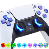 eXtremeRate Multi-Colors Luminated Dpad Thumbstick Share Home Face Buttons for PS5 Controller, Chameleon Purple Blue Classical Symbols Buttons DTF V3 LED Kit for PS5 Controller - Controller NOT Included - PFLED04G2