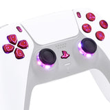 eXtremeRate Multi-Colors Luminated Dpad Thumbstick Share Home Face Buttons for PS5 Controller, Scarlet Red Classical Symbols Buttons DTF V3 LED Kit for PS5 Controller - Controller NOT Included - PFLED05G2