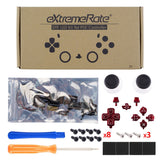 eXtremeRate Multi-Colors Luminated Dpad Thumbstick Share Home Face Buttons for PS5 Controller, Scarlet Red Classical Symbols Buttons DTF V3 LED Kit for PS5 Controller - Controller NOT Included - PFLED05G2