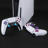 eXtremeRate Multi-Colors Luminated Dpad Thumbstick Share Home Face Buttons for PS5 Controller, Scarlet Red Classical Symbols Buttons DTF V3 LED Kit for PS5 Controller - Controller NOT Included - PFLED05G2