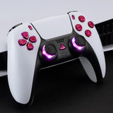 eXtremeRate Multi-Colors Luminated Dpad Thumbstick Share Home Face Buttons for PS5 Controller, Scarlet Red Classical Symbols Buttons DTF V3 LED Kit for PS5 Controller - Controller NOT Included - PFLED05G2