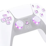 eXtremeRate Multi-Colors Luminated Dpad Thumbstick Share Home Face Buttons for PS5 Controller BDM-010/020, White Classical Symbols Buttons DTF V3 LED Kit for PS5 Controller - Controller NOT Included - PFLED06G2