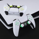 eXtremeRate Multi-Colors Luminated Dpad Thumbstick Share Home Face Buttons for PS5 Controller BDM-010/020, White Classical Symbols Buttons DTF V3 LED Kit for PS5 Controller - Controller NOT Included - PFLED06G2