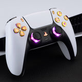 eXtremeRate Multi-Colors Luminated Dpad Thumbstick Share Home Face Buttons for PS5 Controller, Chrome Gold Classical Symbols Buttons DTF V3 LED Kit for PS5 Controller - Controller NOT Included - PFLED07G2
