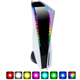 PlayVital RGB LED Light Strip for PS5 Console, 7 Colors 29 Effects DIY Decoration Accessories Flexible Tape Lights Strips Kit for PS5 Console with IR Remote - PFLED09