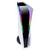 PlayVital RGB LED Light Strip for PS5 Console, 7 Colors 29 Effects DIY Decoration Accessories Flexible Tape Lights Strips Kit for PS5 Console with IR Remote - PFLED09