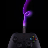 PlayVital 3.28FT Illuminated Charging Cable for ps5 Controller, USB Type C Charging Cord for Gamepad, Universal LED Light Up Data Cord for Xbox Core / Elite Series 2 / Switch Pro Controller - PFLED10