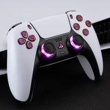 eXtremeRate Multi-Colors Luminated Dpad Thumbstick Share Home Face Buttons for PS5 Controller BDM-010/020, Wood Grain Classical Symbols Buttons DTF V3 LED Kit for PS5 Controller - Controller NOT Included - PFLED12G2