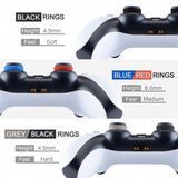 PlayVital 5 Pairs Aim Assist Target Motion Control Precision Rings for PS5, for PS4, Xbox Series X/S, Xbox One, Xbox 360, Switch Pro Controller - 5 Colors 3 Different Strength - PFPJ019