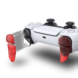 PlayVital BLADE 2 Pairs Shoulder Buttons Extension Triggers for ps5 Controller, Game Improvement Adjusters for ps5 Controller, Bumper Trigger Extenders for ps5 Controller - Clear Red - PFPJ042