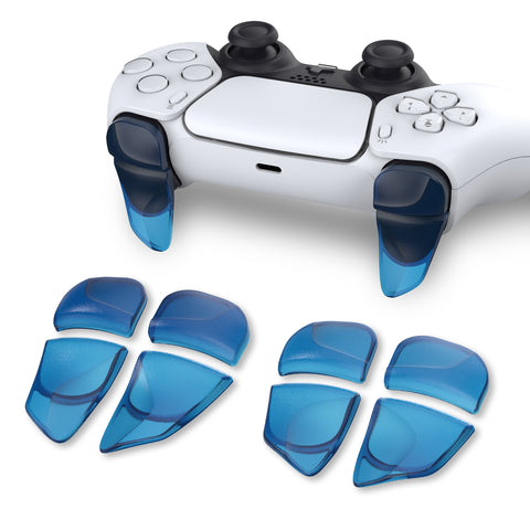 PlayVital BLADE 2 Pairs Shoulder Buttons Extension Triggers for ps5 Controller, Game Improvement Adjusters for ps5 Controller, Bumper Trigger Extenders for ps5 Controller - Clear Blue - PFPJ043