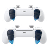 PlayVital BLADE 2 Pairs Shoulder Buttons Extension Triggers for ps5 Controller, Game Improvement Adjusters for ps5 Controller, Bumper Trigger Extenders for ps5 Controller - Clear Blue - PFPJ043