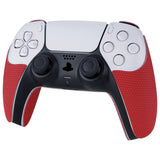PlayVital Armored Edition Anti-Skid Sweat-Absorbent Controller Grip for PS5, Professional Textured Soft Rubber Pads Handle Grips for PS5 Controller with Shoulder Button Trigger Stickers - red -  PFPJ061