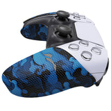 PlayVital Anti-Skid Sweat-Absorbent Controller Grip for PS5 Controller, Professional Textured Soft Rubber Pads Handle Grips for PS5 Controller - Black Blue Camouflage - PFPJ063