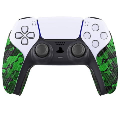 PlayVital Anti-Skid Sweat-Absorbent Controller Grip for PS5 Controller, Professional Textured Soft Rubber Pads Handle Grips for PS5 Controller - Black Green Camouflage - PFPJ064