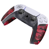 PlayVital Anti-Skid Sweat-Absorbent Controller Grip for PS5 Controller, Professional Textured Soft Rubber Pads Handle Grips for PS5 Controller - Black Red Camouflage - PFPJ065