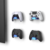 PlayVital 2 Pack Universal Game Controller Wall Mount for ps5 & Headset, Wall Stand for Xbox Series Controller, Wall Holder for Switch Pro Controller, Dedicated Console Hanger Mode for ps5 - Chameleon Purple Blue - PFPJ095