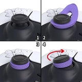 PlayVital 5 Pairs Aim Assist Target Motion Control Precision Rings for ps5, for ps4, for Xbox Series X/S, Xbox One, Xbox 360, for Switch Pro Controller, for Steam Deck - Green Purple Gray Black White - PFPJ117