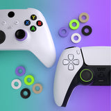 PlayVital 5 Pairs Aim Assist Target Motion Control Precision Rings for ps5, for ps4, for Xbox Series X/S, Xbox One, Xbox 360, for Switch Pro Controller, for Steam Deck - Green Purple Gray Black White - PFPJ117