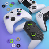 PlayVital 5 Pairs Aim Assist Target Motion Control Precision Rings for ps5, for ps4, for Xbox Series X/S, Xbox One, Xbox 360, for Switch Pro Controller - Green Purple Gray Black White - PFPJ117