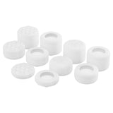 PlayVital White Ergonomic Stick Caps Thumb Grips for PS5, PS4, Xbox Series X/S, Xbox One, Xbox One X/S, Switch Pro Controller - with 3 Height Convex and Concave - Diamond Grain & Crack Bomb Design - PJM2014