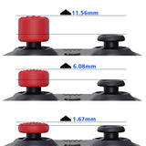 PlayVital Passion Red Ergonomic Stick Caps Thumb Grips for PS5, PS4, Xbox Series X/S, Xbox One, Xbox One X/S, Switch Pro Controller - with 3 Height Convex and Concave - Diamond Grain & Crack Bomb Design - PJM2015
