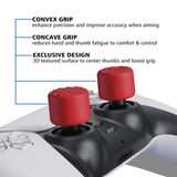 PlayVital Passion Red Ergonomic Stick Caps Thumb Grips for PS5, PS4, Xbox Series X/S, Xbox One, Xbox One X/S, Switch Pro Controller - with 3 Height Convex and Concave - Diamond Grain & Crack Bomb Design - PJM2015