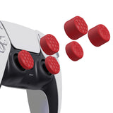 PlayVital Passion Red Ergonomic Stick Caps Thumb Grips for PS5, PS4, Xbox Series X/S, Xbox One, Xbox One X/S, Switch Pro Controller - with 3 Height Convex and Concave - Diamond Grain & Crack Bomb Design - PJM2015