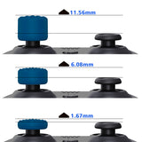 PlayVital Blue Ergonomic Stick Caps Thumb Grips for PS5, PS4, Xbox Series X/S, Xbox One, Xbox One X/S, Switch Pro Controller - with 3 Height Convex and Concave - Diamond Grain & Crack Bomb Design - PJM2016