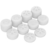 PlayVital White Ergonomic Analog Joystick Caps for Xbox Series X/S, Xbox One, Xbox One X/S, PS5, PS4, Switch Pro Controller - with 3 Height Convex and Concave - Pentagram & Rotary Wheels Design - PJM2018