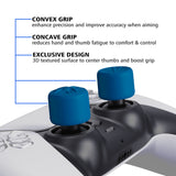 PlayVital Blue Ergonomic Analog Joystick Caps for Xbox Series X/S, Xbox One, Xbox One X/S, PS5, PS4, Switch Pro Controller - with 3 Height Convex and Concave - Pentagram & Rotary Wheels Design - PJM2020