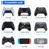 PlayVital Blue Ergonomic Analog Joystick Caps for Xbox Series X/S, Xbox One, Xbox One X/S, PS5, PS4, Switch Pro Controller - with 3 Height Convex and Concave - Pentagram & Rotary Wheels Design - PJM2020