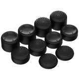 PlayVital Black Ergonomic Thumb Stick Grips for Nintendo Switch Pro, PS5, PS4, Xbox Series X/S, Xbox One, Xbox One X/S Controller - with 3 Height Convex and Concave - Raised Dots & Studded Design - PJM2021
