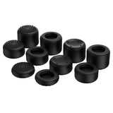 PlayVital Black Ergonomic Thumb Stick Grips for Nintendo Switch Pro, PS5, PS4, Xbox Series X/S, Xbox One, Xbox One X/S Controller - with 3 Height Convex and Concave - Raised Dots & Studded Design - PJM2021
