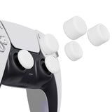 PlayVital White Ergonomic Thumb Stick Grips for Nintendo Switch Pro, PS5, PS4, Xbox Series X/S, Xbox One, Xbox One X/S Controller - with 3 Height Convex and Concave - Raised Dots & Studded Design - PJM2022