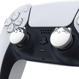PlayVital Husky & Kitty Cute Thumb Grip Caps for PS5/4 Controller, Silicone Analog Stick Caps Cover for Xbox Series X/S, Thumbstick Caps for Switch Pro Controller - Navy Blue & Light Gray - PJM2038