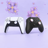 PlayVital Husky & Kitty Cute Thumb Grip Caps for PS5/4 Controller, Silicone Analog Stick Caps Cover for Xbox Series X/S, Thumbstick Caps for Switch Pro Controller - Pale Red & Light Violet - PJM2039