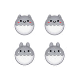 PlayVital Rabbit & Squirrel Cute Thumb Grip Caps for PS5/4 Controller, Silicone Analog Stick Caps Cover for Xbox Series X/S, Thumbstick Caps for Switch Pro Controller - Light Gray - PJM3003