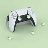 PlayVital Rabbit & Squirrel Cute Thumb Grip Caps for PS5/4 Controller, Silicone Analog Stick Caps Cover for Xbox Series X/S, Thumbstick Caps for Switch Pro Controller - Matcha Green - PJM3004