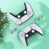 PlayVital Star Design Cute Thumb Grip Caps for PS5/4 Controller, Silicone Analog Stick Caps Cover for Xbox Series X/S, Thumbstick Caps for Switch Pro Controller - Mint Green & Light Violet - PJM3005