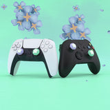 PlayVital Star Design Cute Thumb Grip Caps for PS5/4 Controller, Silicone Analog Stick Caps Cover for Xbox Series X/S, Thumbstick Caps for Switch Pro Controller - Mint Green & Light Violet - PJM3005