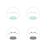 PlayVital Onigiri Cute Thumb Grip Caps for PS5/4 Controller, Silicone Analog Stick Caps Cover for Xbox Series X/S, Thumbstick Caps for Switch Pro Controller - Gray & Seafoam Green - PJM3007