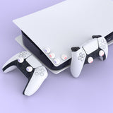 PlayVital Onigiri Cute Thumb Grip Caps for PS5/4 Controller, Silicone Analog Stick Caps Cover for Xbox Series X/S, Thumbstick Caps for Switch Pro Controller - Light Violet & Pink - PJM3008