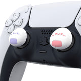 PlayVital Onigiri Cute Thumb Grip Caps for PS5/4 Controller, Silicone Analog Stick Caps Cover for Xbox Series X/S, Thumbstick Caps for Switch Pro Controller - Light Violet & Pink - PJM3008