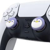 PlayVital Penguin Cute Thumb Grip Caps for PS5/4 Controller, Silicone Analog Stick Caps Cover for Xbox Series X/S, Thumbstick Caps for Switch Pro Controller - Light Violet - PJM3009